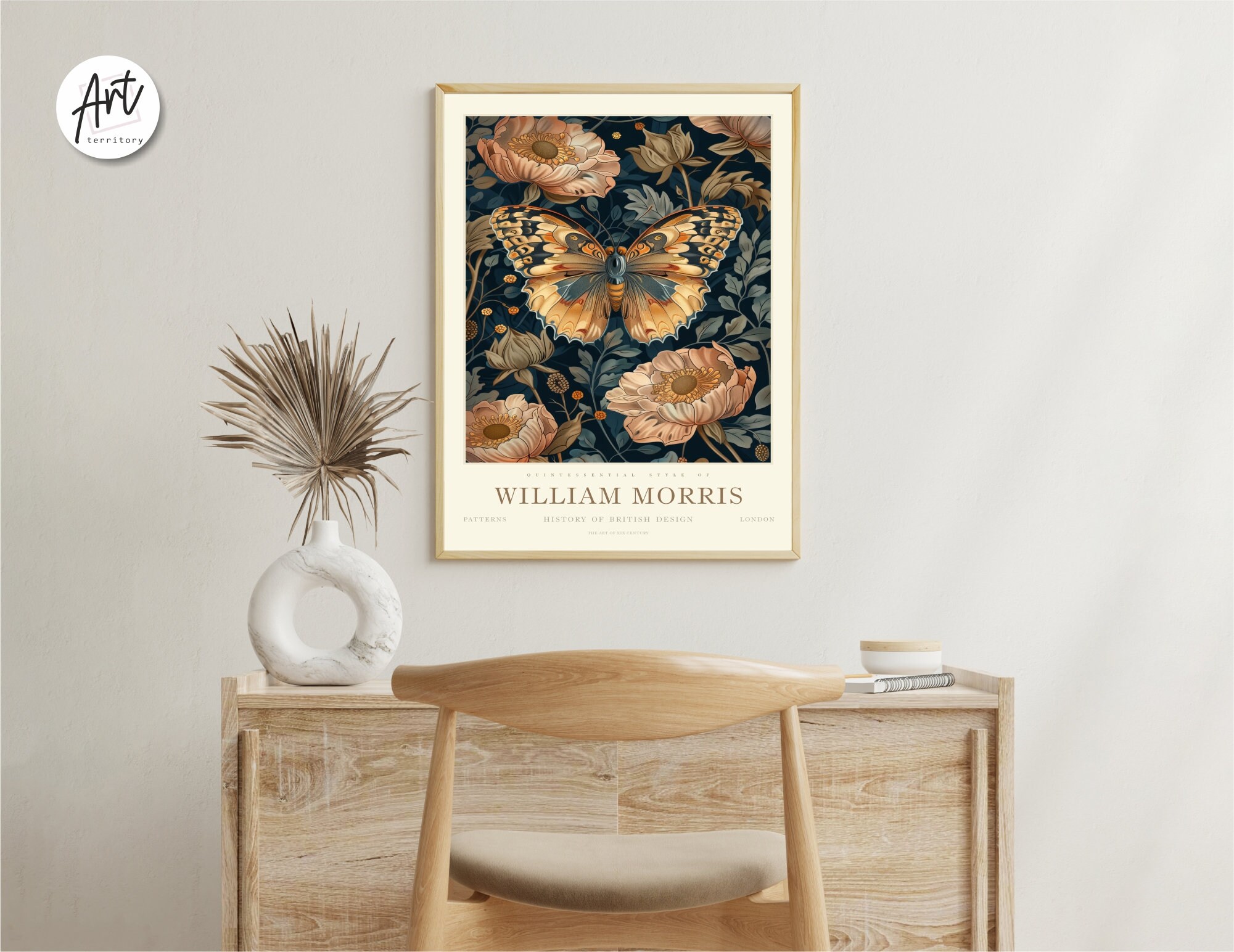 William Morris Butterfly Poster Print, William Morris Exhibition Print ...