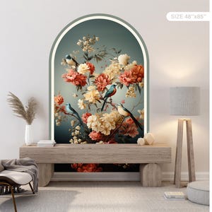 Peonies Flower Wall Decal - Peel and Stick Non-Damaging Removable Floral Wall Art