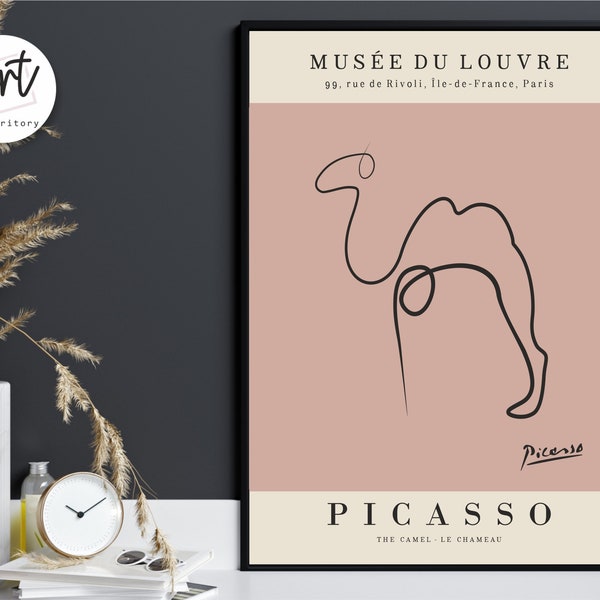 Picasso Camel Exhibition Poster Wall Art Print Minimalist