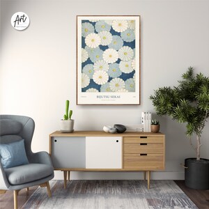 Japanese Art Print, Exhibition Poster, Gallery Modern Blue Wall Art, Woodblock Poster