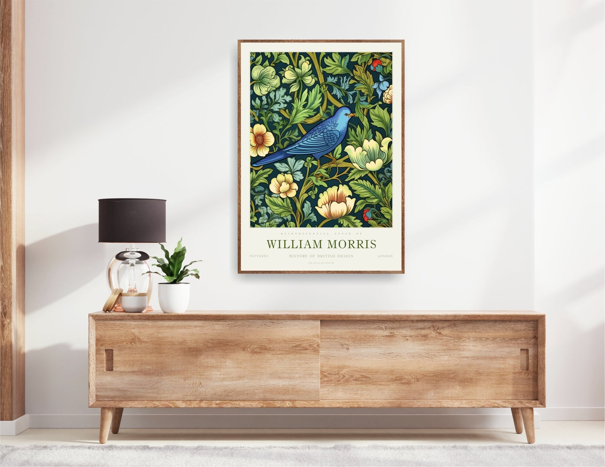 Floral Botanical Wall Art Poster Print, William Morris Museum Botanical Large Housewarming Gift / Canvas option available