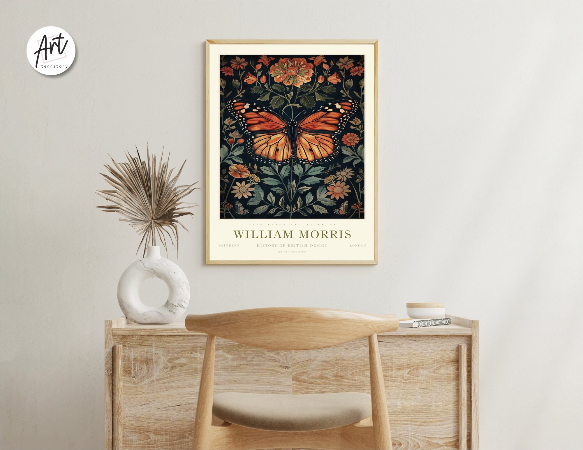 William Morris Butterfly Print, William Morris Exhibition Print ...