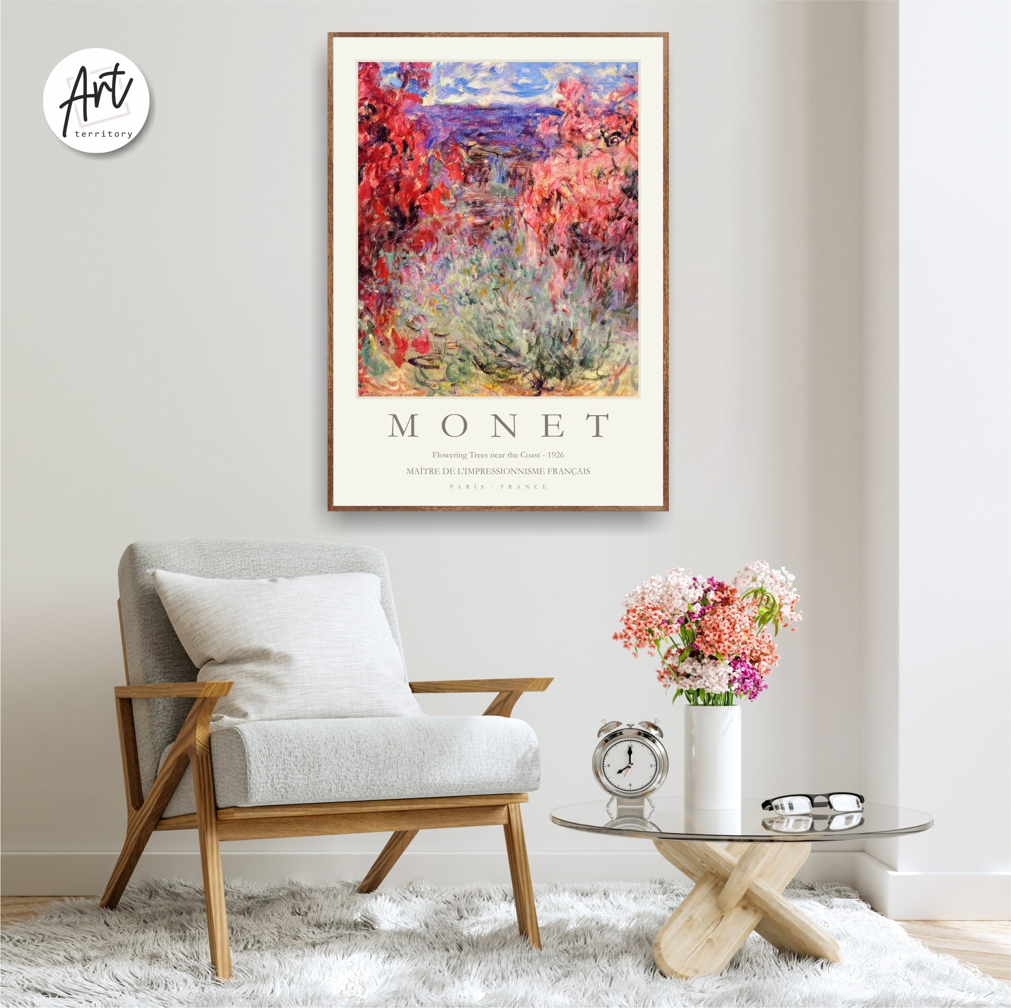 Claude Monet Exhibition Poster, Museum Art Print - Flowering Trees