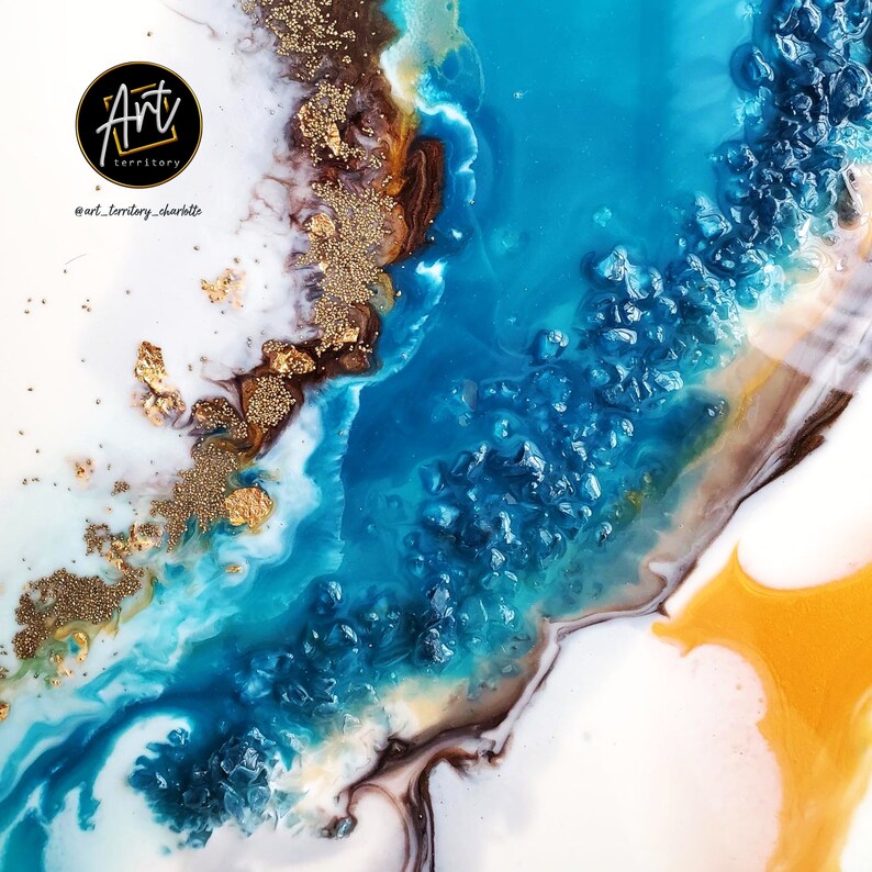 Abstract Painting Resin Watercolor Wall Art Decor Etsy