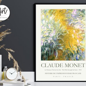 Claude Monet Gallery Wall Art Exhibition Poster Prints - The Path through the Irises