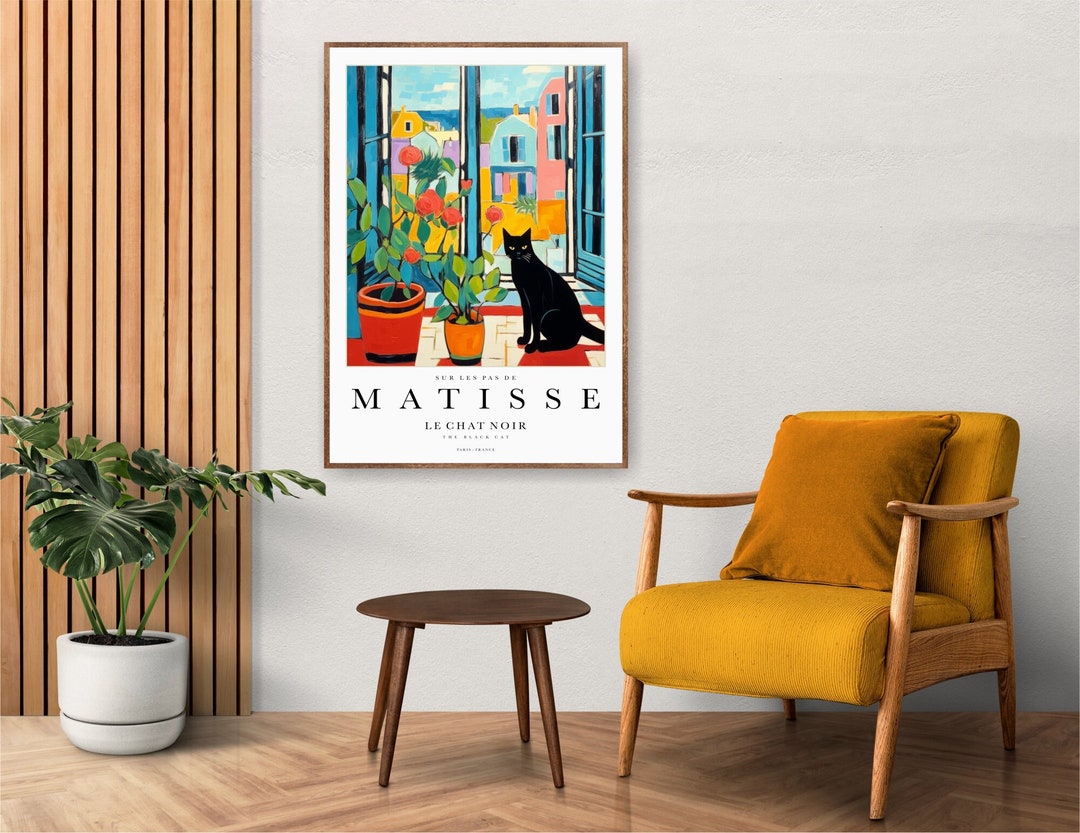 Black Cat Matisse Poster, Exhibition Modern Gallery Wall Art Print or ...