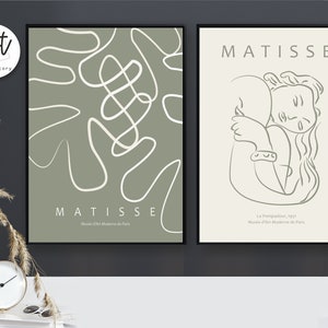 Henri Matisse Print Set of 2 Posters Minimalist Art Exhibition Paintings Prints