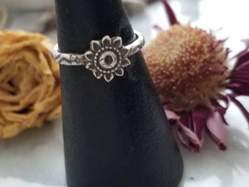 Size 7 Sunflower stacking ring