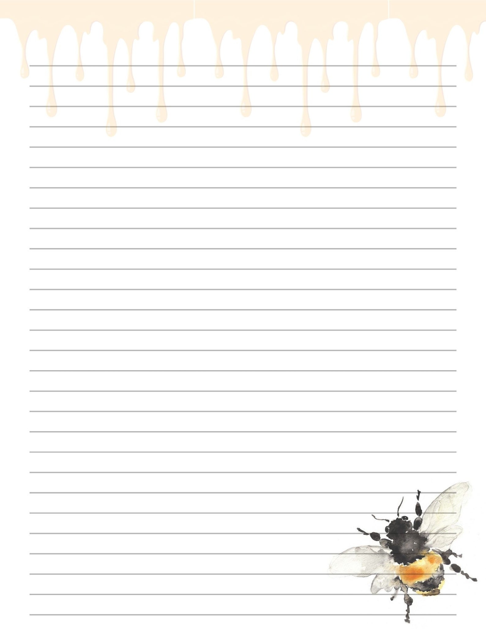 Bumble Bee Stationery Digital Download Etsy