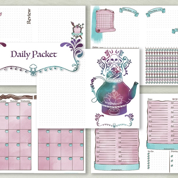 Caduceus Inspired Daily Planner Packet Half Page