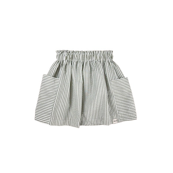 Girl's Seersucker Stripe Skirt With Pockets, Comfy Seersucker Stripe, Soft Organic Girls Clothes, Vintage, Hippie Toddler, Baby Boho skirt