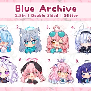Blue archive Charms: Arona, Shiroko, Hoshino, Plana, Hina, Koharu, Mika, Yuuka