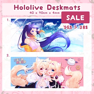 SALE Hololive Deskmats: Fuwamoco and Inanis