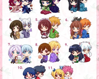 Shoujo Anime Stickers: Akatsuki no Yona, Fruits Basket (Waterproof Vinyl)