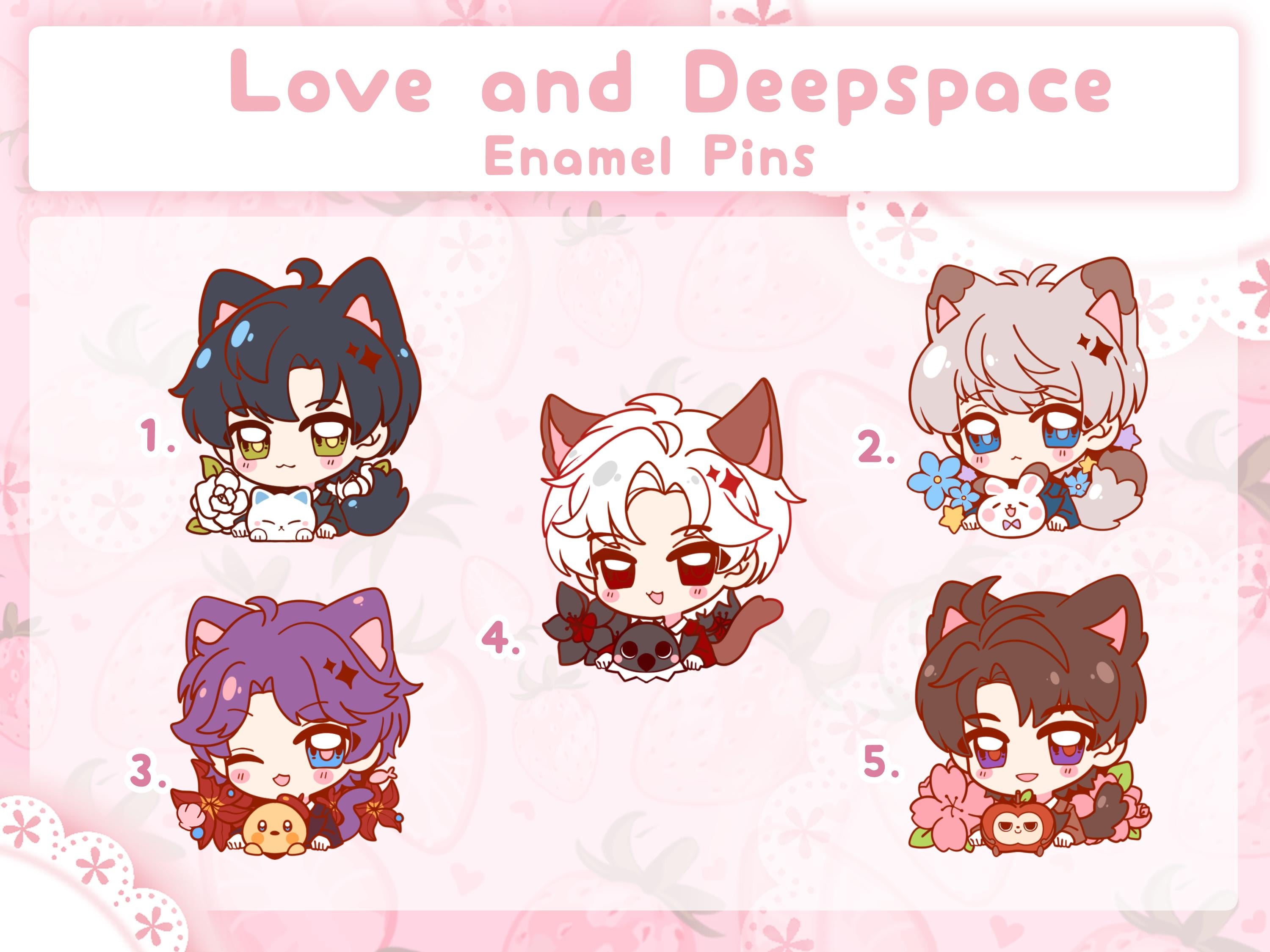 Love and Deepspace Enamel Pins: Zayne, Sylus, Rafayel, Xavier