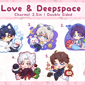 Love and Deepspace Charms | Keychains: Caleb, Xavier, Rafayel, Zayne, Sylus