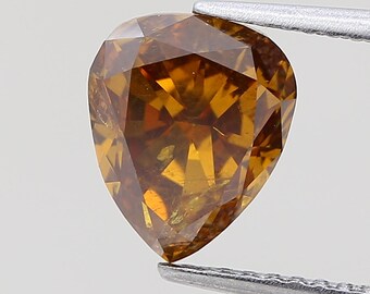 1.86 Carat Fancy Deep Brown-Orange Diamond Pear Modified Brilliant Diamond 100% Natural GIA CERTIFIED Diamond