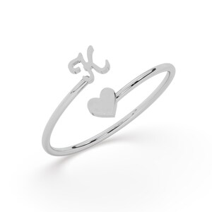 Personalized Design Ring Custom Name Letter Gift For Valentine Minimalist Ring Heart Logo Gift For Her