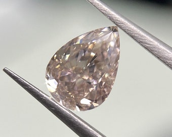 0.57 Carat Fancy Pinkish Brown Diamond Pear Modified Brilliant Diamond Shape 100% Natural GIA CERTIFIED Diamond