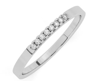 Natural Diamond Half Eternity Ring Round Brilliant Cut Diamond Ring In 14K Rose Gold