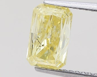 2.01 Carat Fancy Intense Yellow Diamond Cut-Cornered Rectangular Modified Brilliant Diamond 100% Natural GIA CERTIFIED Diamond