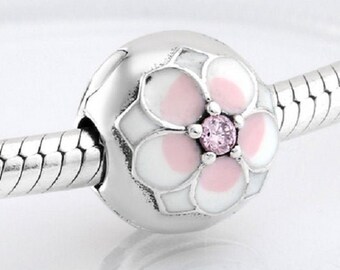 New Blooming Dahlia Clip CharmS925 Sterling Silver fully stampedBeads,Charms