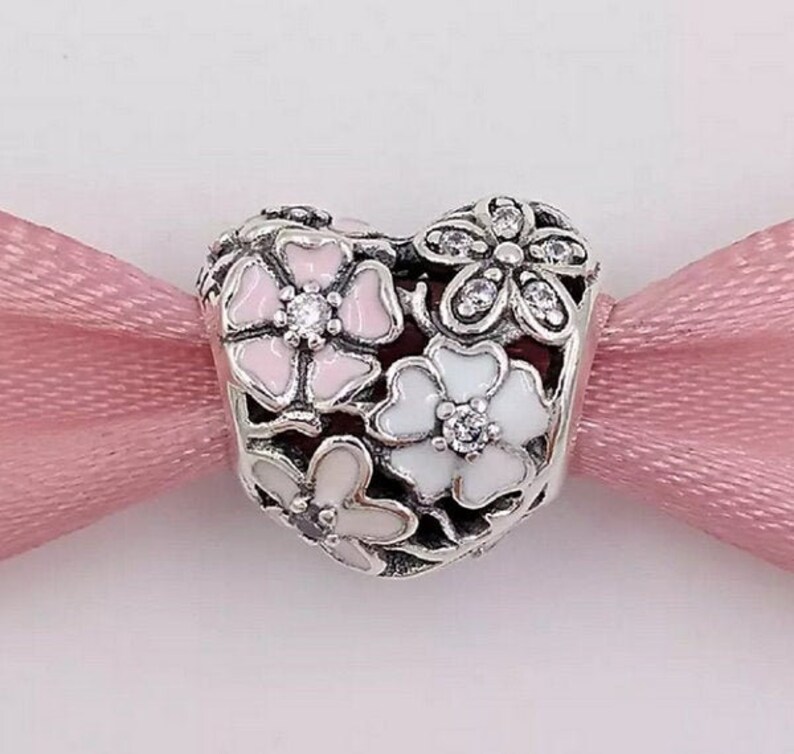 Bloom Heart Charm 100 925 Sterling Silver Poetic Blooms Fit Etsy