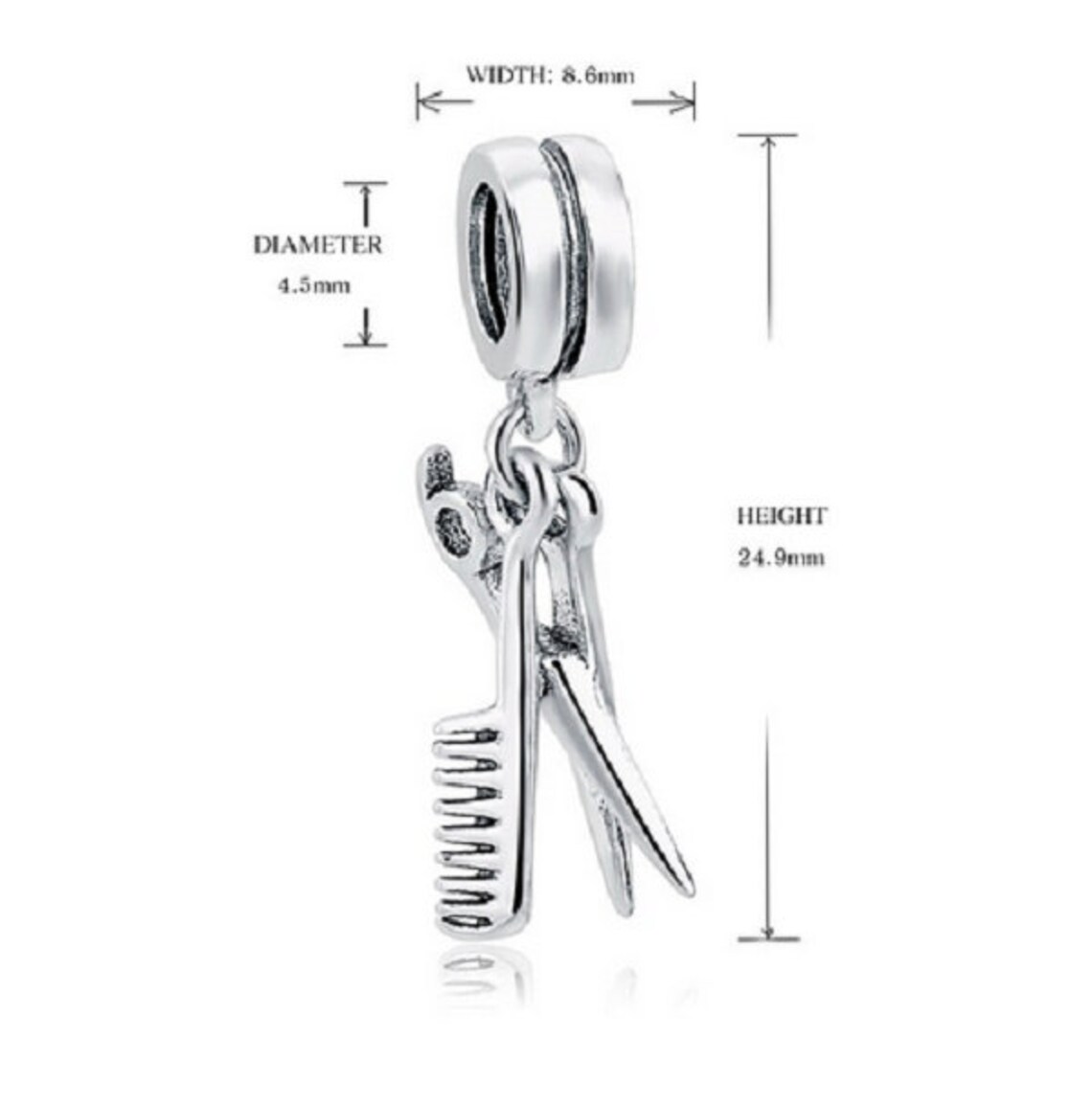 Scissors Comb With Personal Beads Fit Original Pandora Etsy