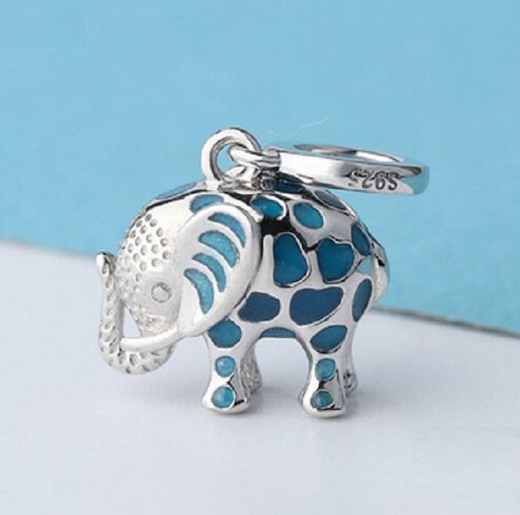 100% Authentic 925 Sterling Silver Blue Elephant Charm Animal | Etsy 100% Authentic 925 Sterling Silver Blue Elephant Charm Animal | Etsy