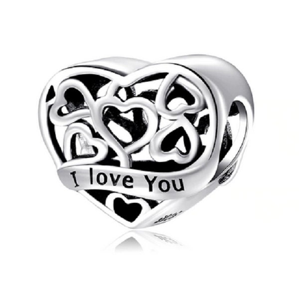 I Love You Fine Beads Charm 100 925 Sterling Silver Fit For Etsy