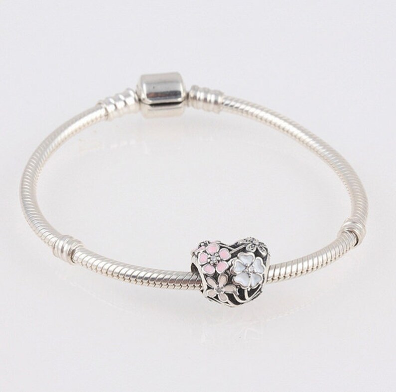 Bloom Heart Charm 100 925 Sterling Silver Poetic Blooms Fit Etsy