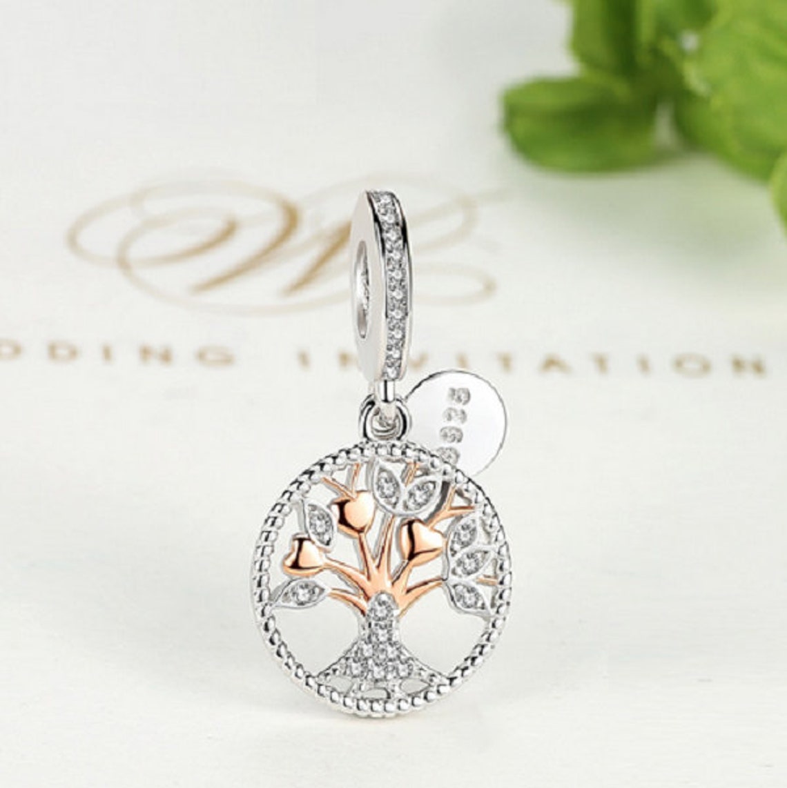 Rose Gold Family Tree of Life Heritage Charm Sterling Silver Etsy