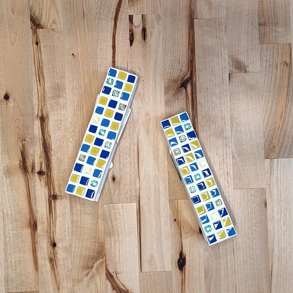 Extra Large Mosaic Tiled 6" Clothes Pins - Drill Sunk Strong N52 Magnets - Hold Photos Mail Kitchen Bathroom Hand Towels - Makes Great Gifts