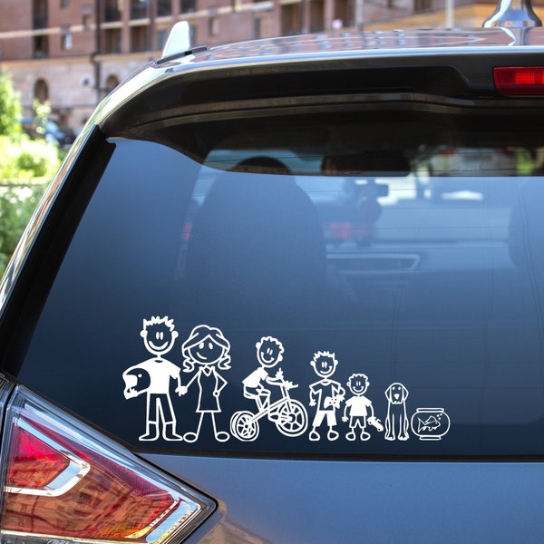 My Stick Figure Family - Family Groups Choose your Members - Decals - Car Window Vinyl Bumper - Build your family - Huge Selection