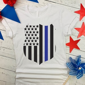 Dünne blaue Linie Polizist Familienmitglied / Verwandter, Freundin / Frau - Schild-T-Shirt - Schützen und dienen - Beamten-Liebe