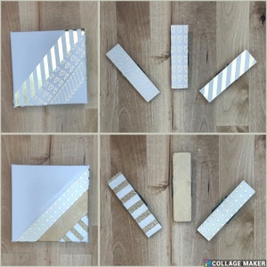 Gold & White - Set of 3 Decoupaged Magnetic Decorative Clothespins - With Matching Gift Box - N52 Strength Magnet - cute patterns