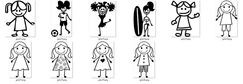 My Stick Figure Family Girls Sisters Babies Accessories - Etsy
