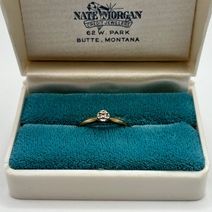 Petite 14K Solitaire Engagement Ring Mid-Century