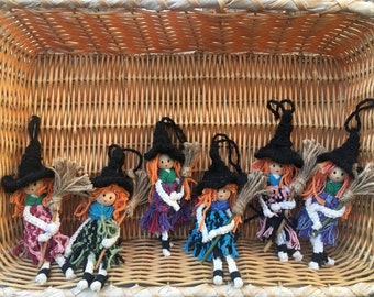 Macrame Doll Ornaments / Halloween Witches
