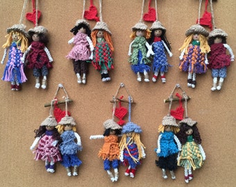 Macrame Doll Ornaments /Valentine's Day Dolls