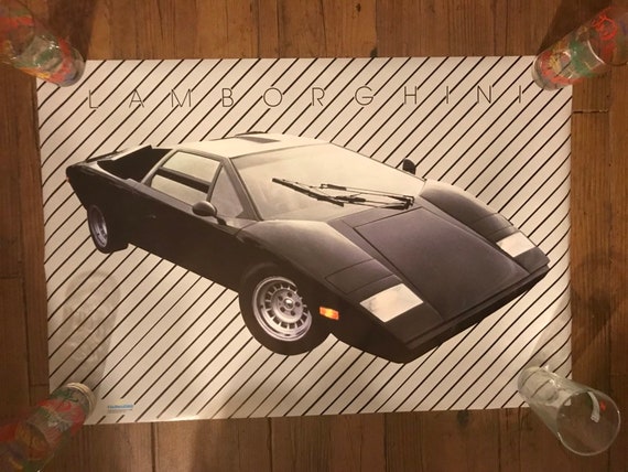 SEALED Rare 80\u0027s Lamborghini Countach Supercar Vintage Poster