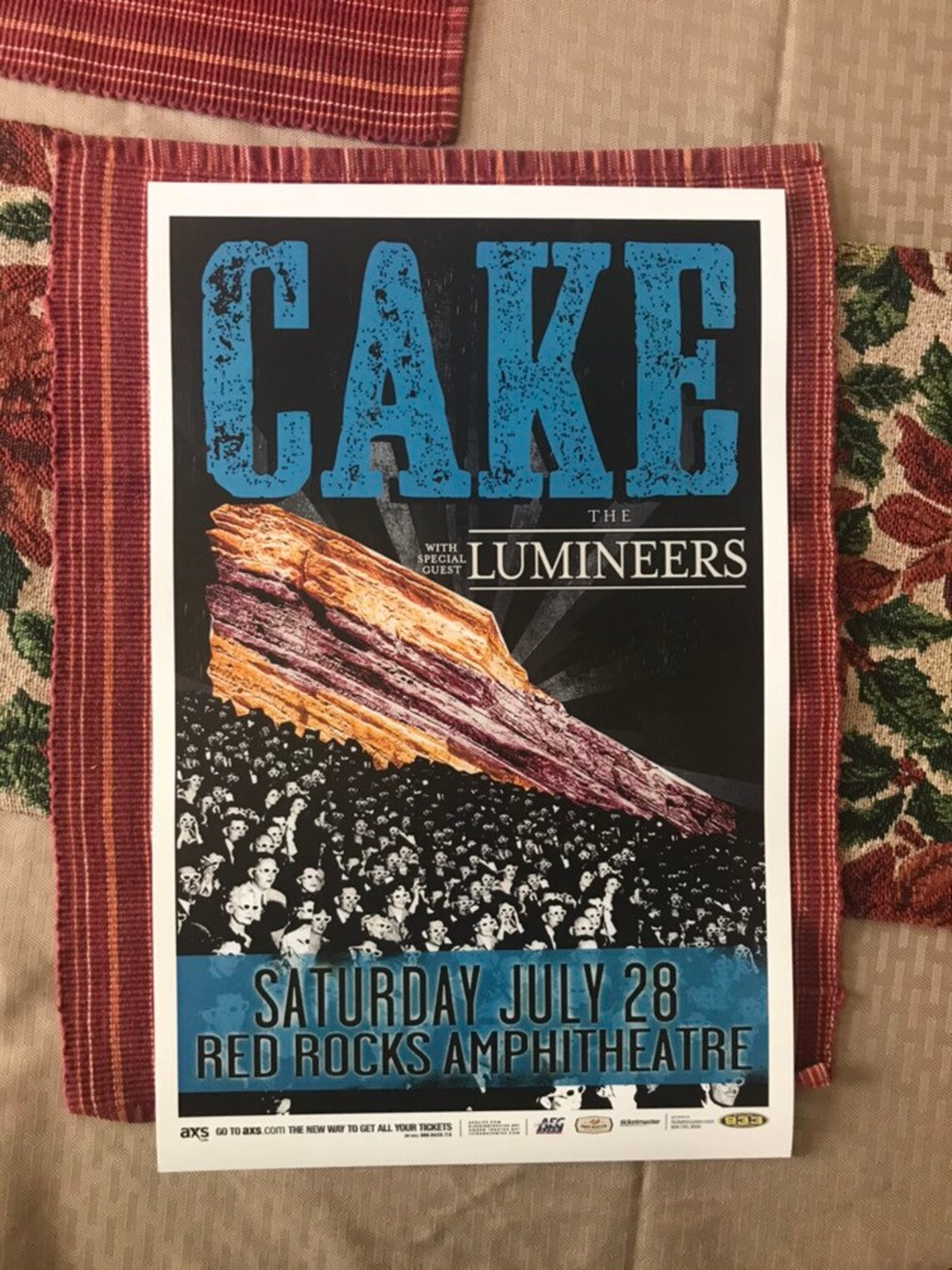Original Cake Band Concert Poster The Lumineers Etsy