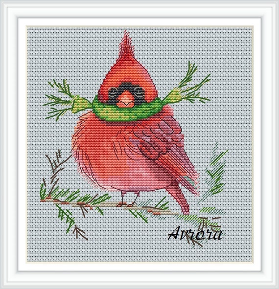 Cross stitch Pattern bird Cardinal Instant Download PDF Etsy