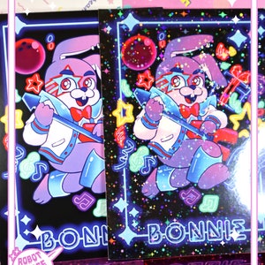 5x7 Five nights at freddy&#39;s Glamrock Bonnie mini print