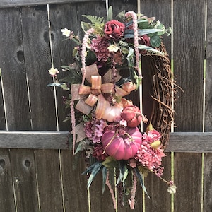 Pink Pumpkin Wreath