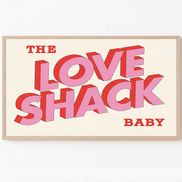 Samsung Frame TV Love Shack Colorful Neon ArtWork