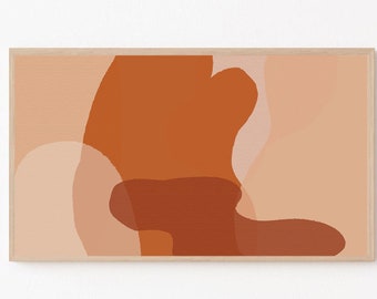 Frame TV Art Earth Tones 4k Digital Instant Download Terracotta TV Art Boho Wall Print | Organic Abstract Shapes Print | Burnt Orange Modern