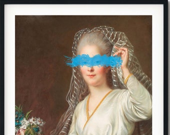 Altered Art Female Portrait Antique Oil Painting Printable Art Eclectic Wall Art Vintage Portrait Painting Downloadable Prints