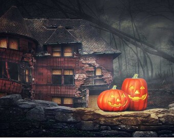 Halloween Haunted House Samsung Frame TV | Pumpkins | Ghosts | October | Orange | Horror | Night | Scary | Jack-o-Lantern