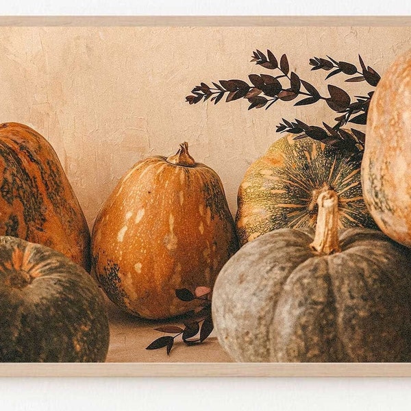 4K Samsung Frame TV Art Vintage Pumpkins | Halloween and Thanksgiving Artwork | Boho Fall and Autumn